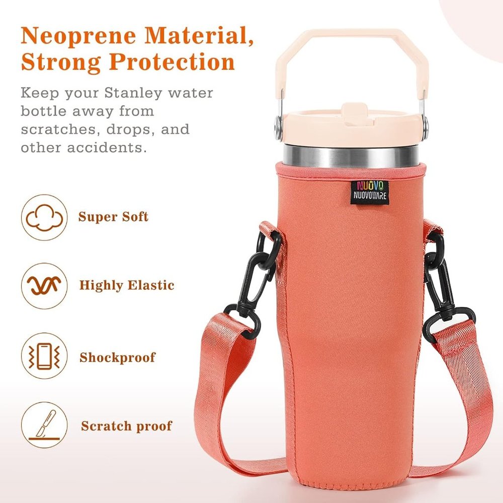 NEW Nuovoware 30 oz Bottle Carrier Bag for Stanley Flip Pomelo Color With Strap - Picture 2 of 5